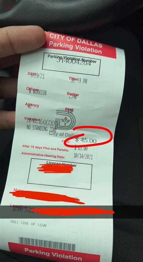 dallas parking ticket